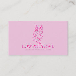 Animal Design for Professionals Pink Lowpoly Owl Visitekaartje