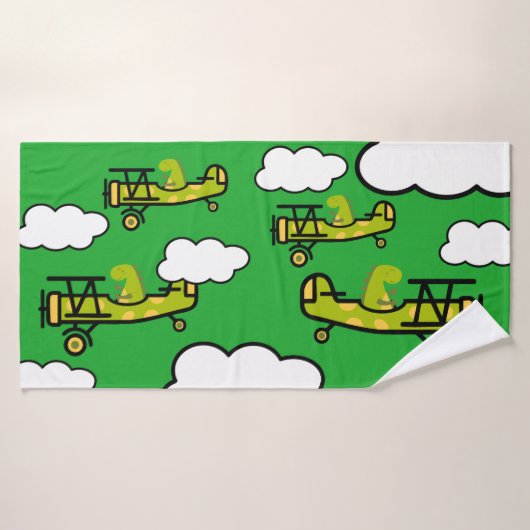 Animal Dinosaur Pilot Nursery Art Badhanddoek (Badhanddoek)