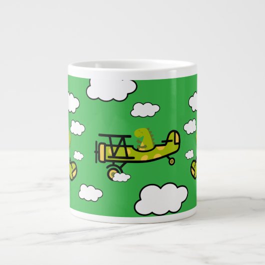 Animal Dinosaur Pilot Nursery Art Grote Koffiekop (Voorkant)