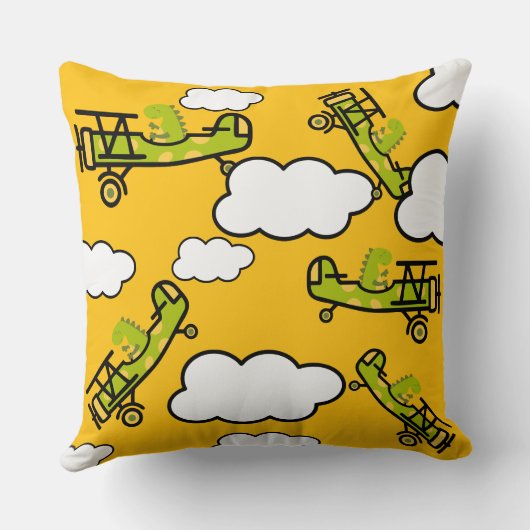 Animal Dinosaur Pilot Nursery Art Kussen (Achterkant)