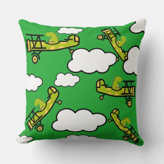 Animal Dinosaur Pilot Nursery Art Kussen (Voorkant)