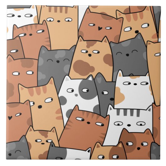 Animal Doodle Art Tegeltje (Voorkant)