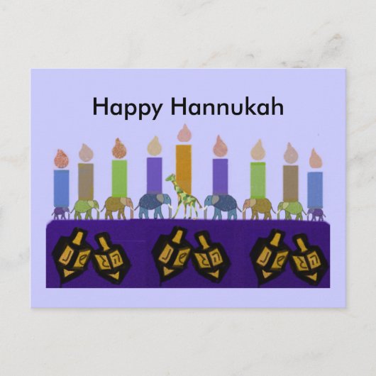 Animal Dreidel Hannukah Menorah Briefkaarten (Voorkant)