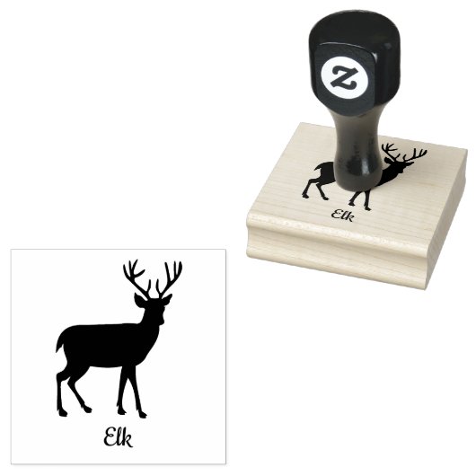 Animal Elk Design Wooden Art Stamp Rubberstempel (Gestempeld)