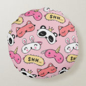 Animal Face Shhh Rond Kussen (Achterkant)