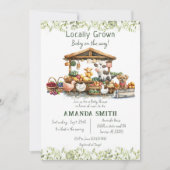 Animal Farmers Market Locally Grown Baby Shower  Kaart (Voorkant)