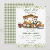 Animal Farmers Market Locally Grown Baby Shower  Kaart (Voorkant / Achterkant)