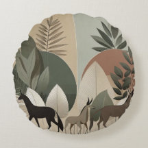 Animal Flat Art - Ronde kussen