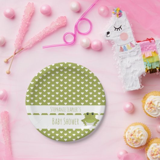 Animal Frog Baby shower Papieren Bordje (Feest)