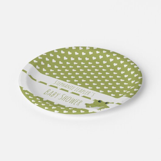 Animal Frog Baby shower Papieren Bordje (Gekanteld)