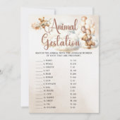 ANIMAL GESTATION Baby shower Game Schattige Beer Kaart (Voorkant)