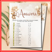 ANIMAL GESTATION Baby shower Game Schattige Beer Kaart