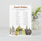 Animal Gestation Baby shower Games Kaart (Staand voorkant)