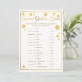 Animal Gestation Gold Star Baby shower spel Kaart (Staand voorkant)