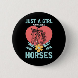 Animal Gift Paardrijden Vrouwen Paard Ronde Button 5,7 Cm