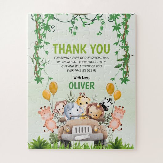 Animal Gift Verjaardag 4e Bedankt Safari Oerwoud Legpuzzel (Verticaal)