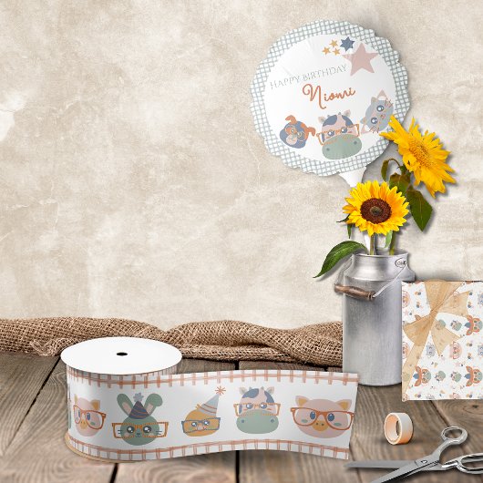 Animal Gift Wrap Ribbon Satijnen Lint