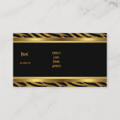 Animal Gold Black Stripe Elegant Classy 2 Visitekaartje (Achterkant)
