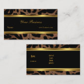 Animal Gold Black Stripe Elegant Classy 2 Visitekaartje (Voorkant / Achterkant)