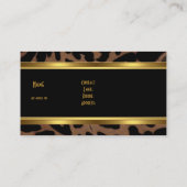 Animal Gold Black Stripe Elegant Classy 2 Visitekaartje (Achterkant)
