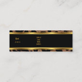 Animal Gold Black Stripe Elegante Classy Skinny Mini Visitekaartje (Achterkant)