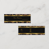 Animal Gold Black Stripe Elegante Classy Skinny Mini Visitekaartje (Voorkant / Achterkant)