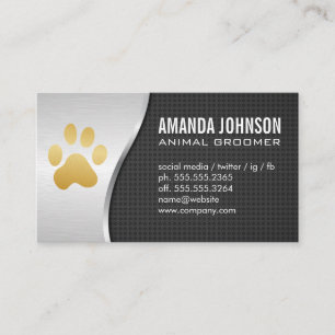 Animal Groomer Pet Paw Visitekaartje