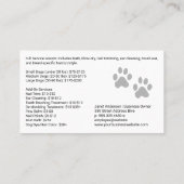 Animal Groomer Working on Pets Visitekaartje (Achterkant)