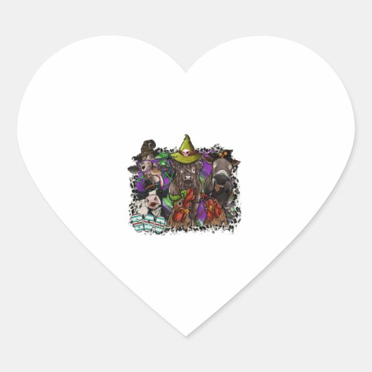 Animal Halloween Hart Sticker (Voorkant)