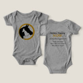 Animal Healing Now Baby One Piece Baby Bodysuit (Ontwerp Voorkant & Achterkant)