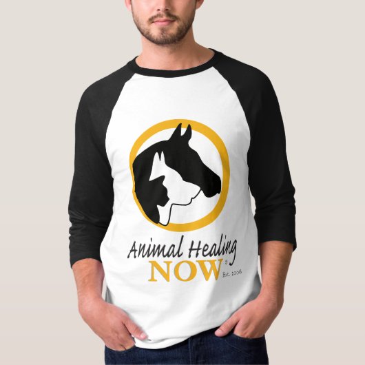 Animal Healing Now Mannen 3/4 Sleeve Raglan T-shir T-shirt (Voorkant)