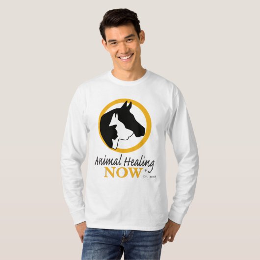 Animal Healing Now Mannen met lange mouwen T-shirt (Voorkant volledig)
