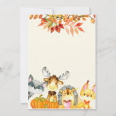 Animal Herfst Pumpkin Uitnodiging (Achterkant)