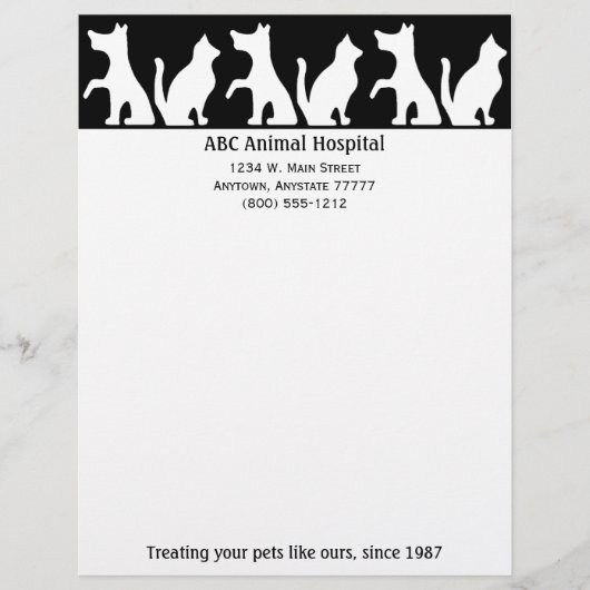 Animal Hospital Letterhead Custom Briefhoofd (Voorkant)