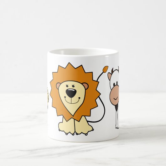 Animal Illustrations aangepaste naam kind mokken (Center)