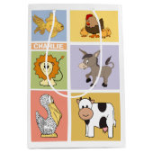 Animal Illustrations aangepaste naam kinderen's ge Medium Cadeauzakje (Voorkant)