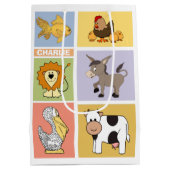 Animal Illustrations aangepaste naam kinderen's ge Medium Cadeauzakje (Achterkant)