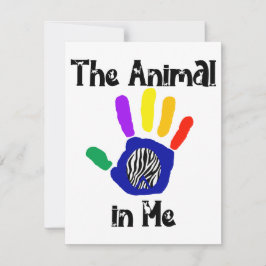 ANIMAL IN ME-FEESTJE UITNODIGEN FEESTDAGENKAART
