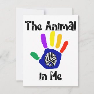 ANIMAL IN ME-FEESTJE UITNODIGEN FEESTDAGENKAART