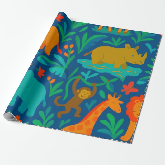 Animal Jungle Cadeaupapier (Uitgerold)