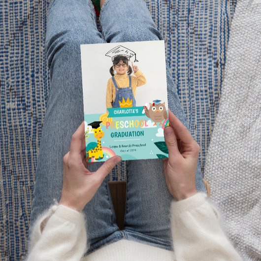 Animal Kind voorschoolse foto Afstuderen aankondig Kaart