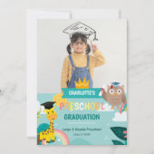 Animal Kind voorschoolse foto Afstuderen aankondig Kaart (Voorkant)