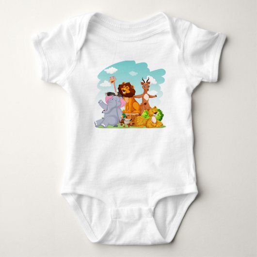 Animal Kingdom Baby Jersey Bodysuit (Voorkant)