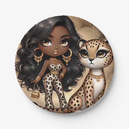 Animal Kingdom Couture Cheetah Papieren Bordje (Voorkant)