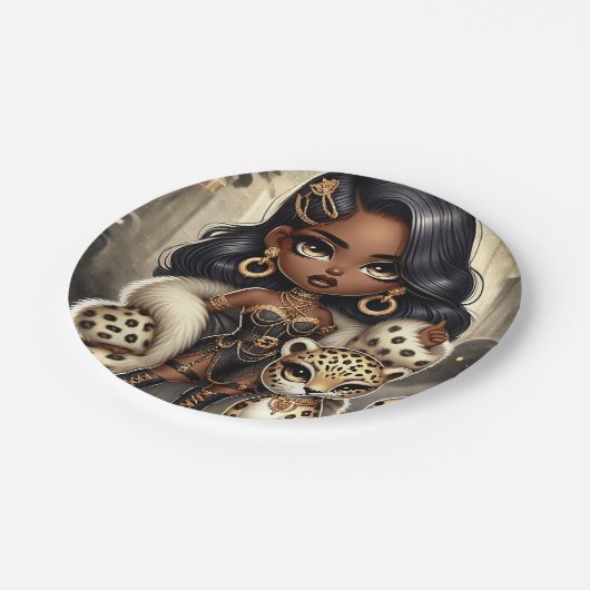 Animal Kingdom Couture Leopard Papieren Bordje (Gekanteld)