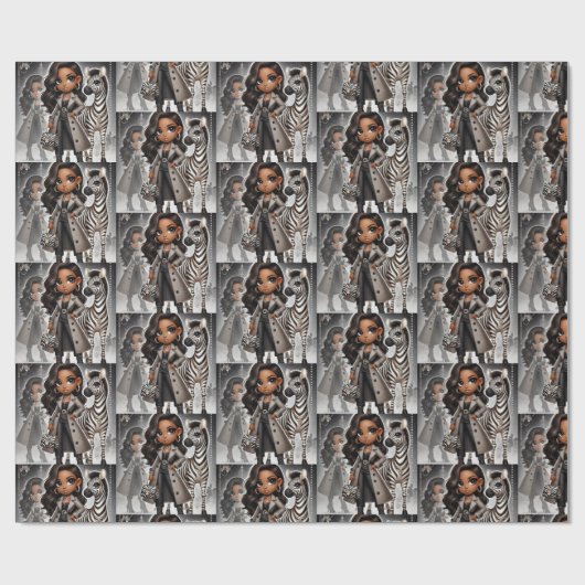 Animal Kingdom Couture Zebra Cadeaupapier (Vlak)