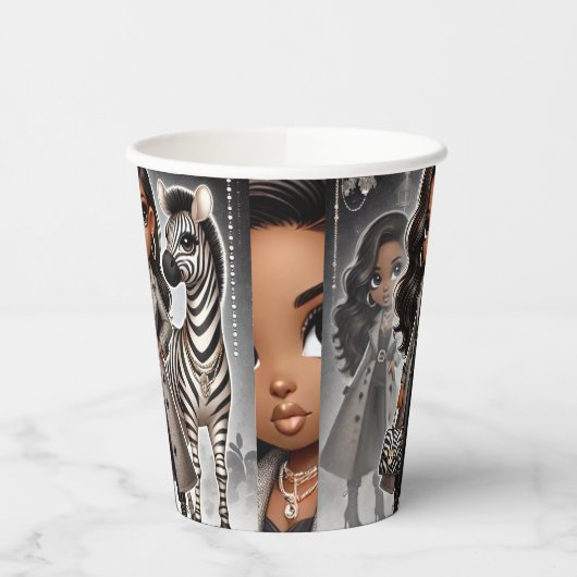 Animal Kingdom Couture Zebra Papieren Bekers (Links)