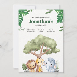 Animal Kingdom Een minimalistische verjaardagsvier Kaart