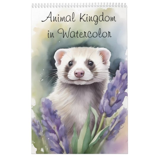 Animal Kingdom in Painterly Waterverf 2025 Kalender (Hoes)