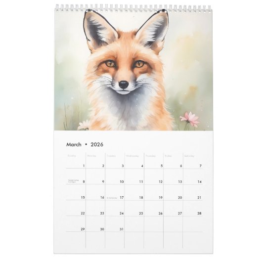 Animal Kingdom in Painterly Waterverf 2025 Kalender (Mar 2026)